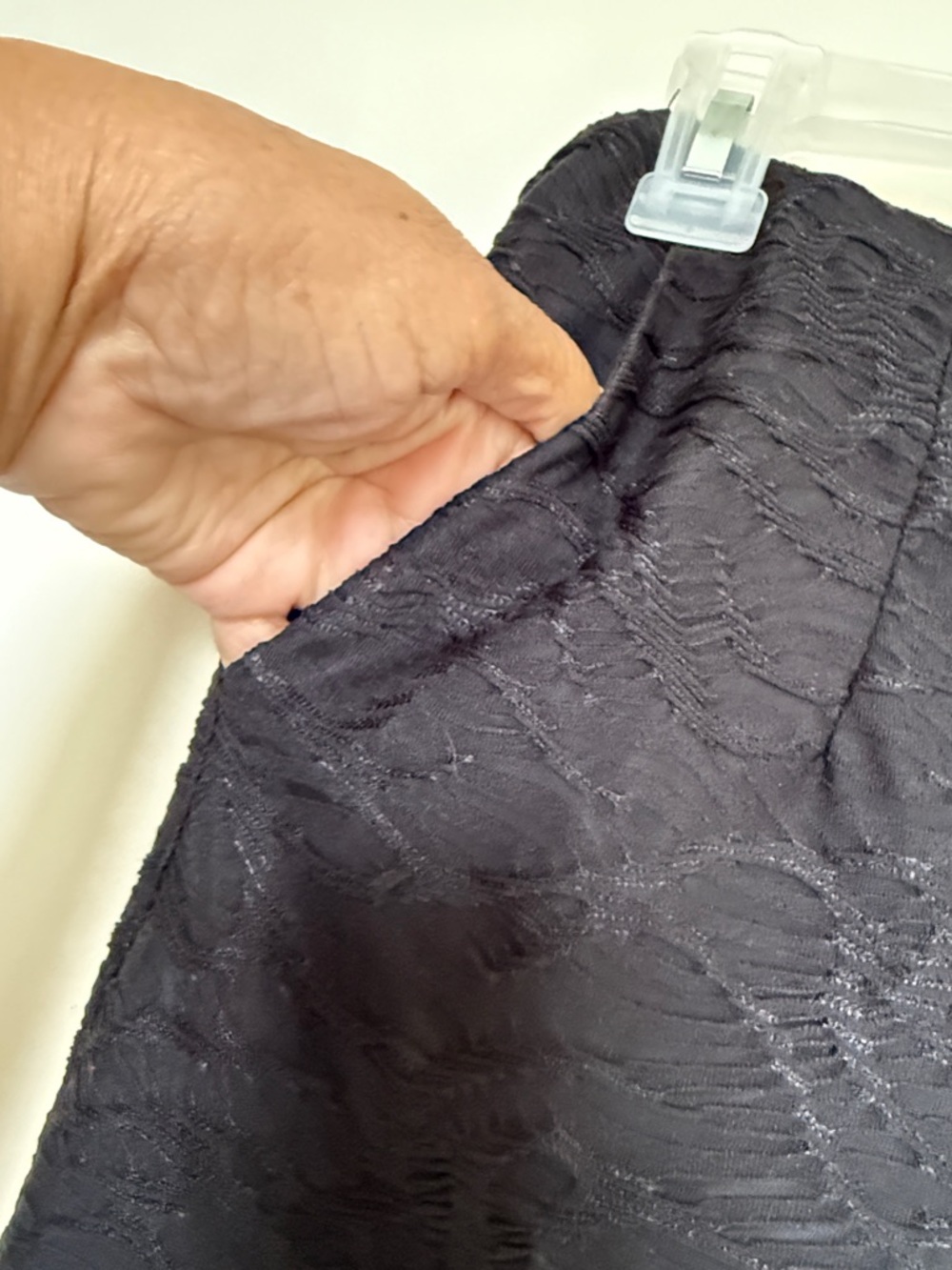 Amylynn Black Textured Pants with Feather Trim - Picture 4 of 12
